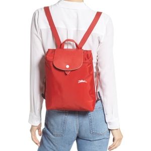 LONGCHAMP Le Pliage Club Vermilion Nylon Backpack